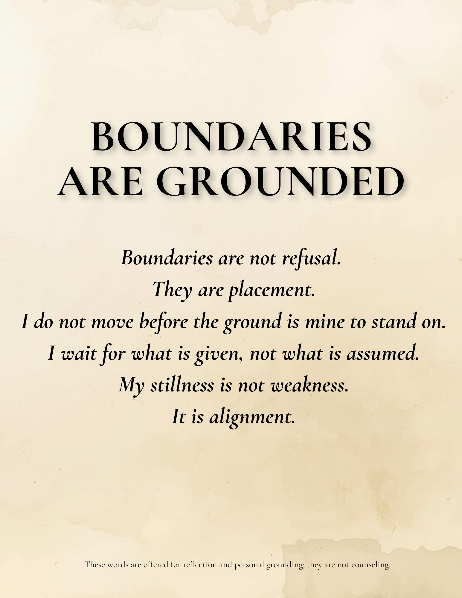 BOUNDARIES ARE GROUNDED