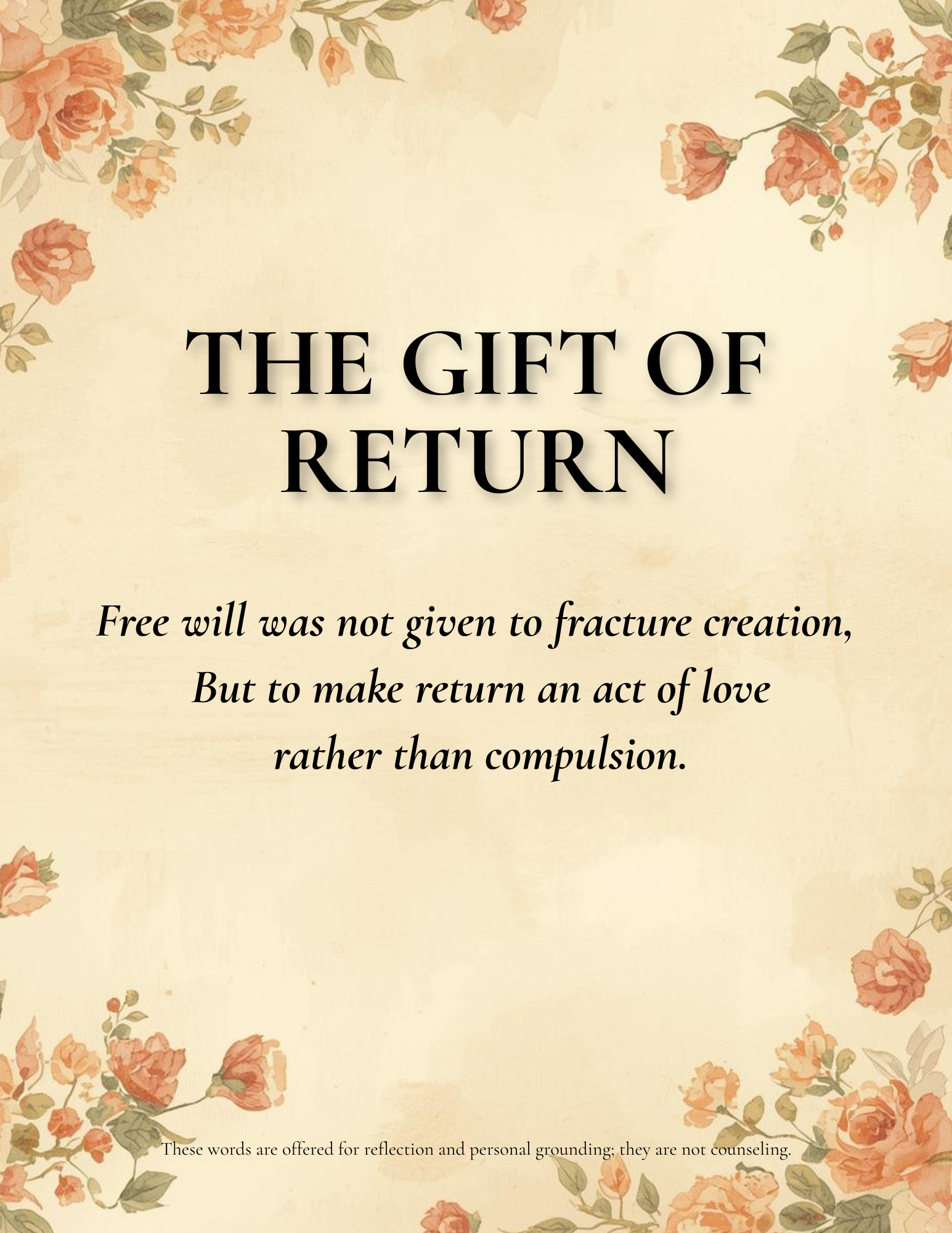 THE GIFT OF RETURN