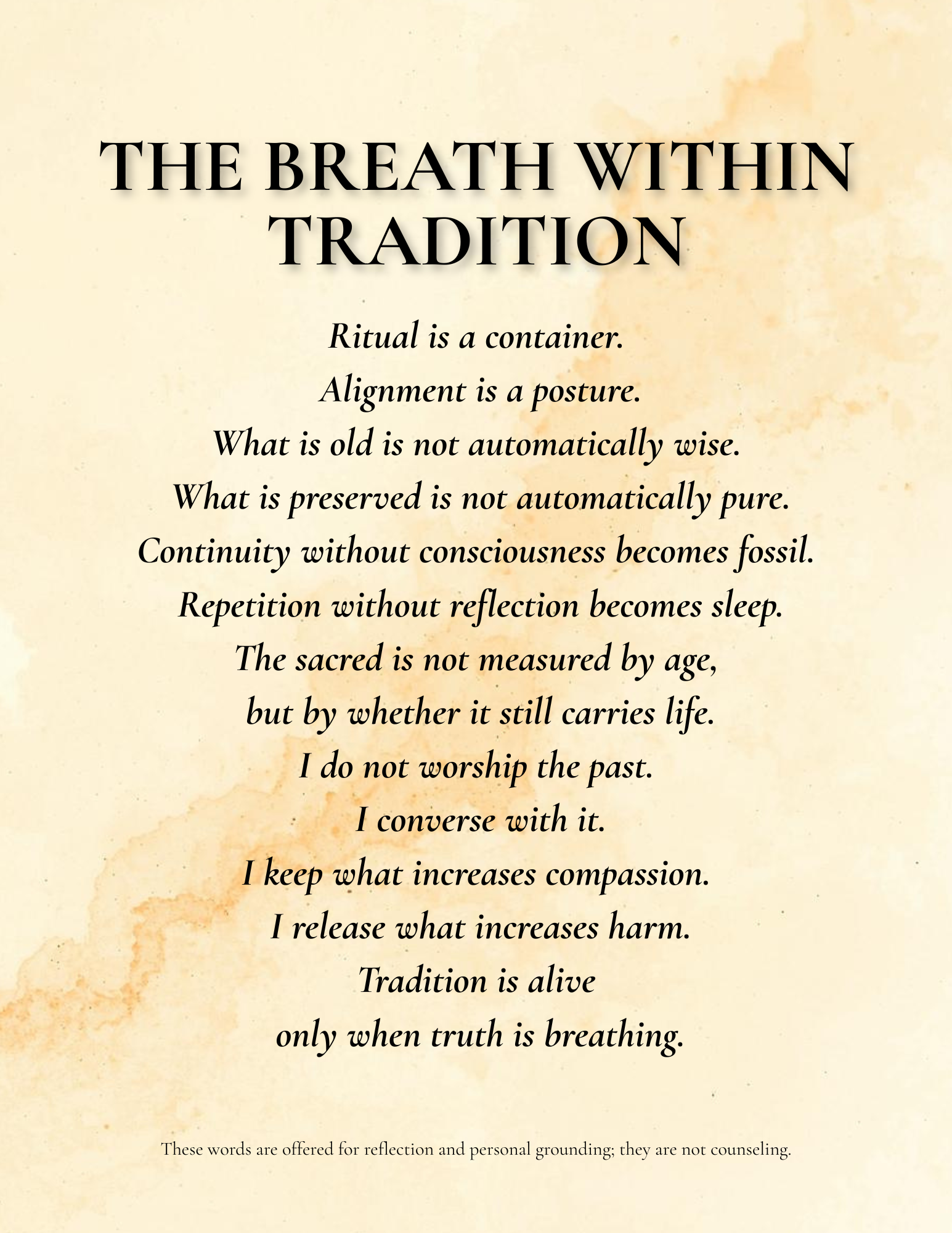 THE BREATH WITHIN TRADITION