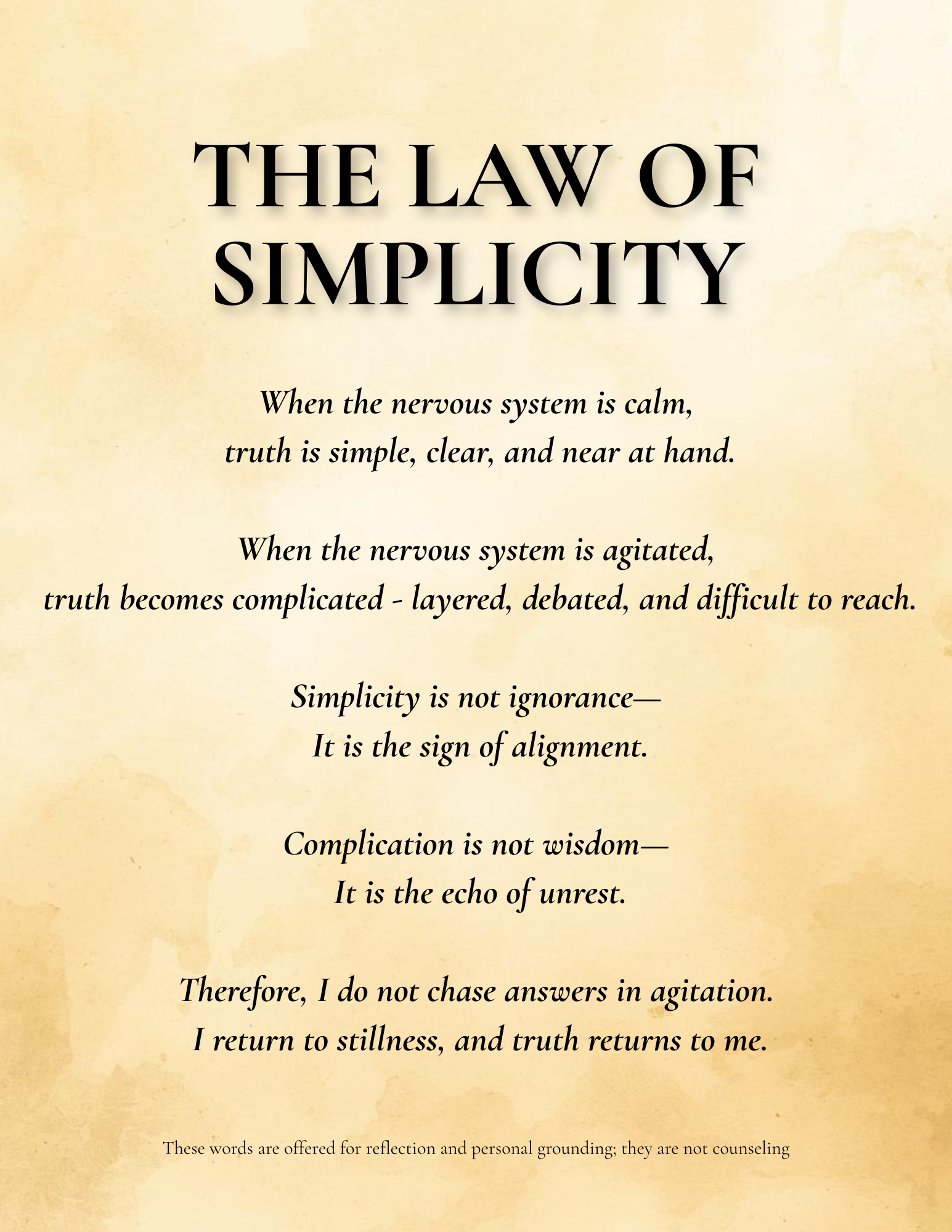 THE LAW OF SIMPLICITY
