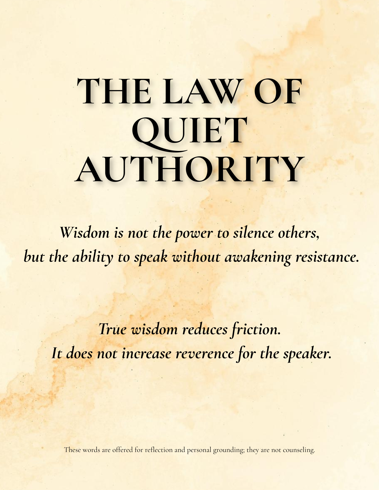 THE LAW OF QUIET AUTHORITY
