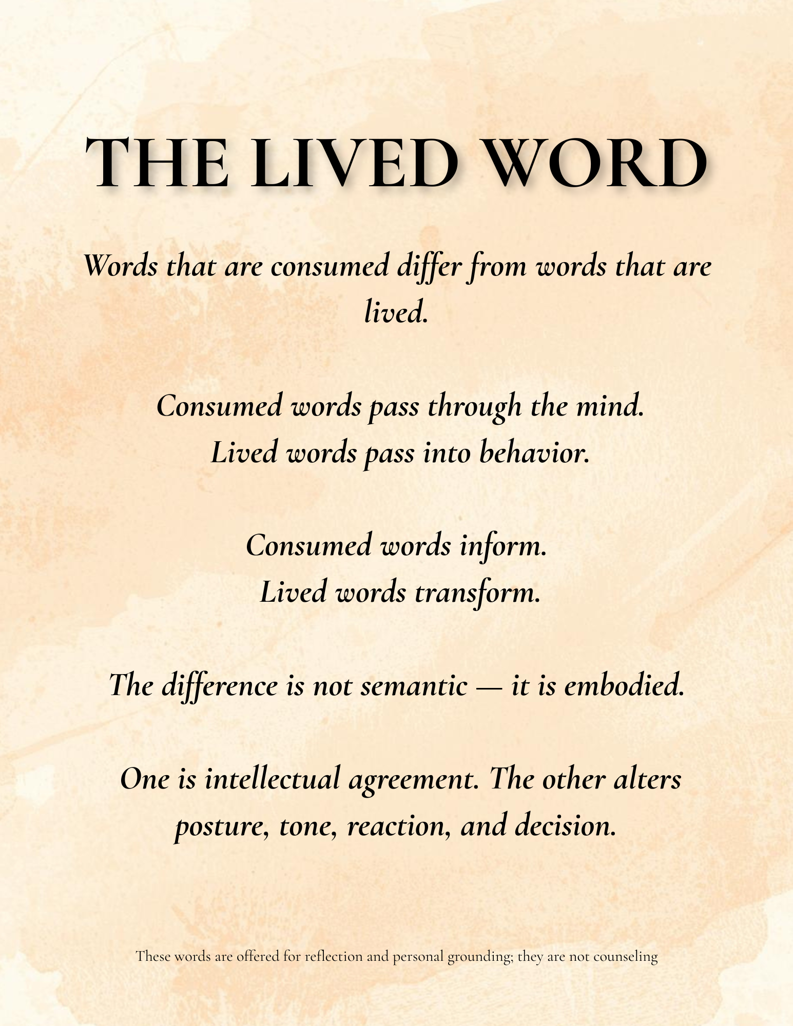 THE LIVED WORD