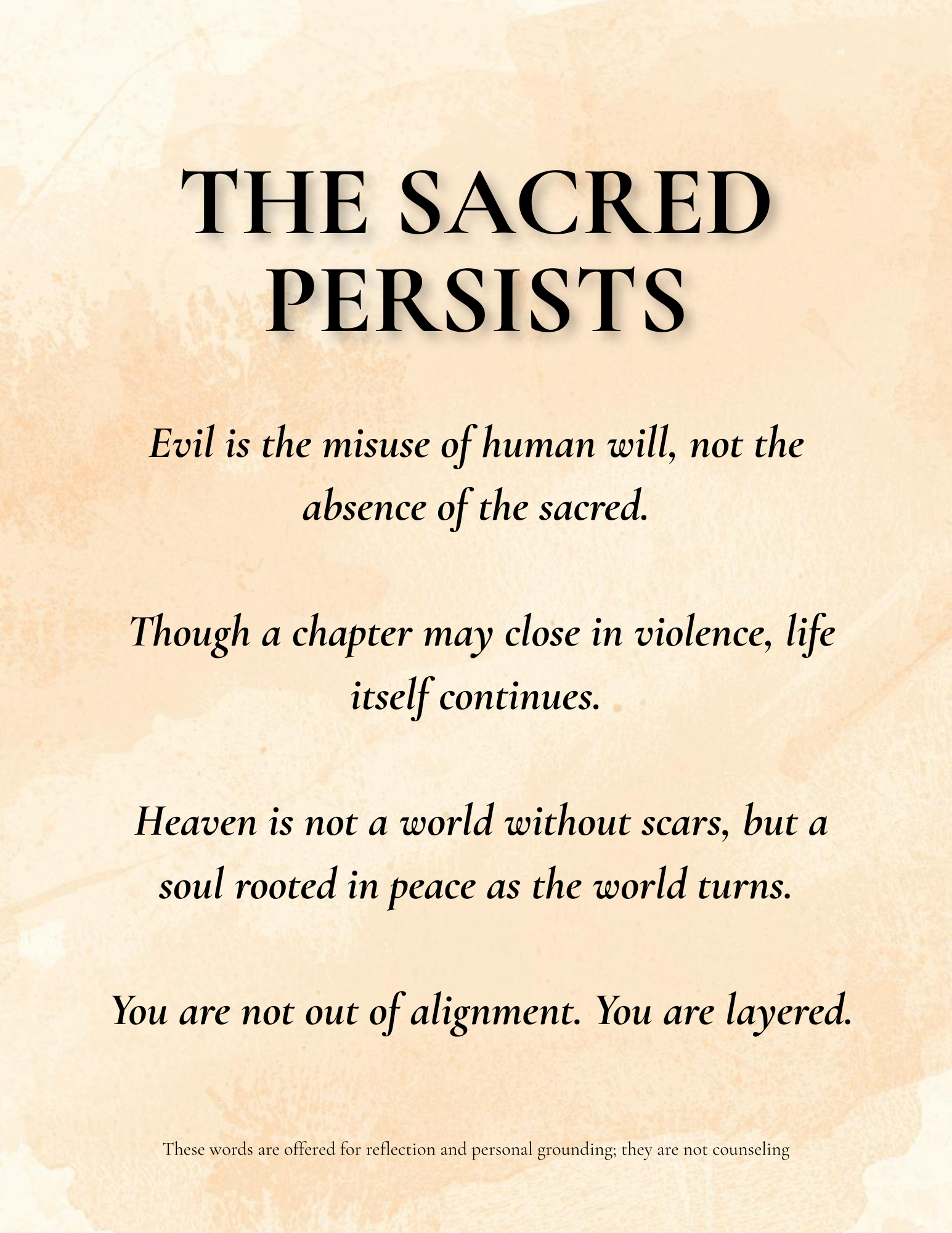 THE SACRED PERSISTS