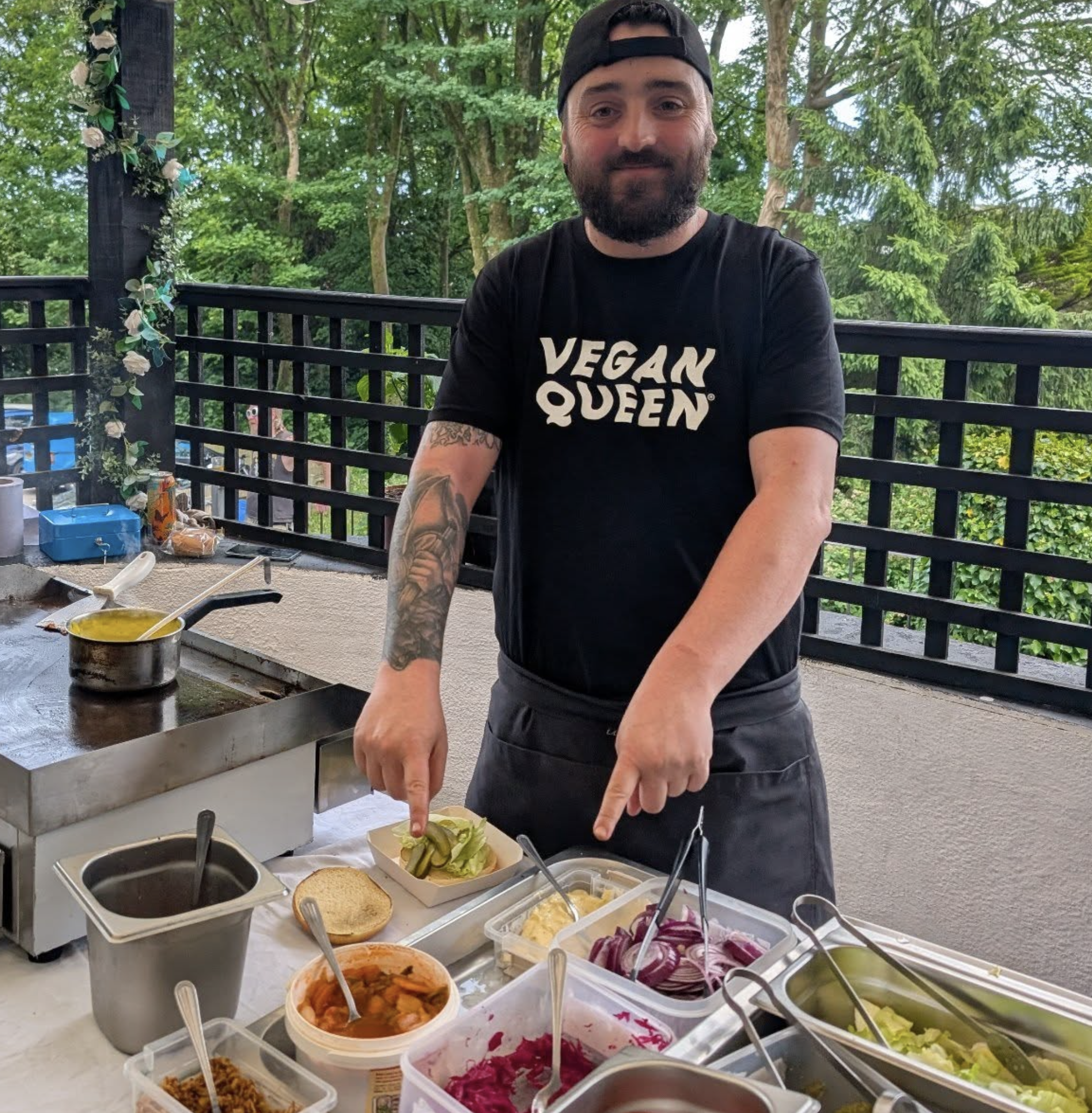 Social media post for The Crafty Pickle Co. featuring an image from The Queen Inn where Radical Red Kraut and Crafty Kimchi were used for an event.