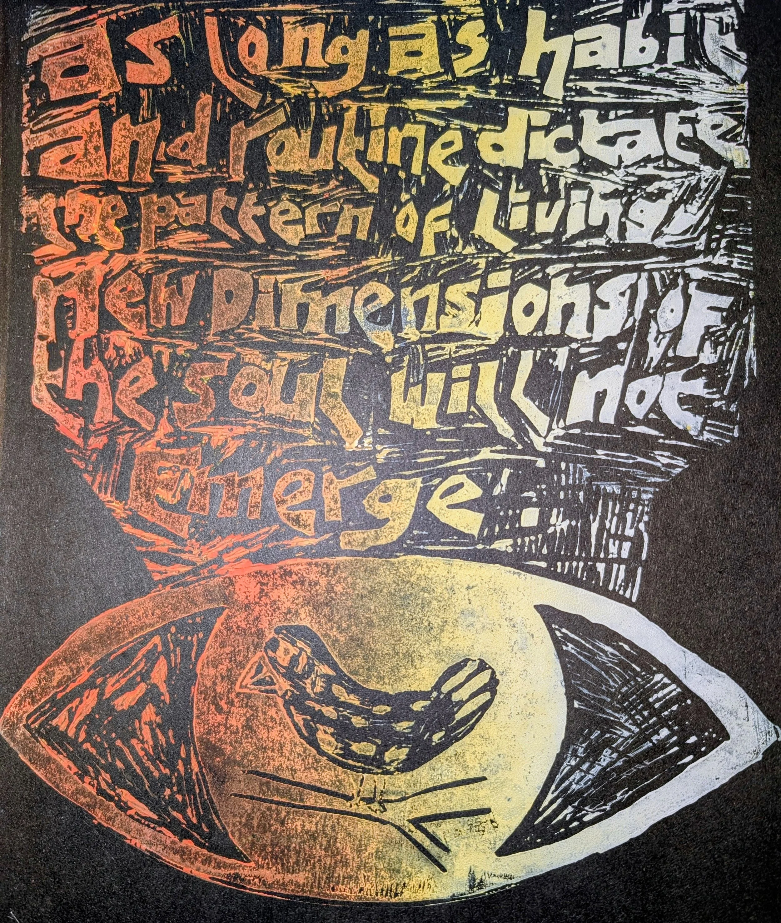 A Lino print in the style of Paul Peter piece - by Bronwyn Putman at Forgotten Loves