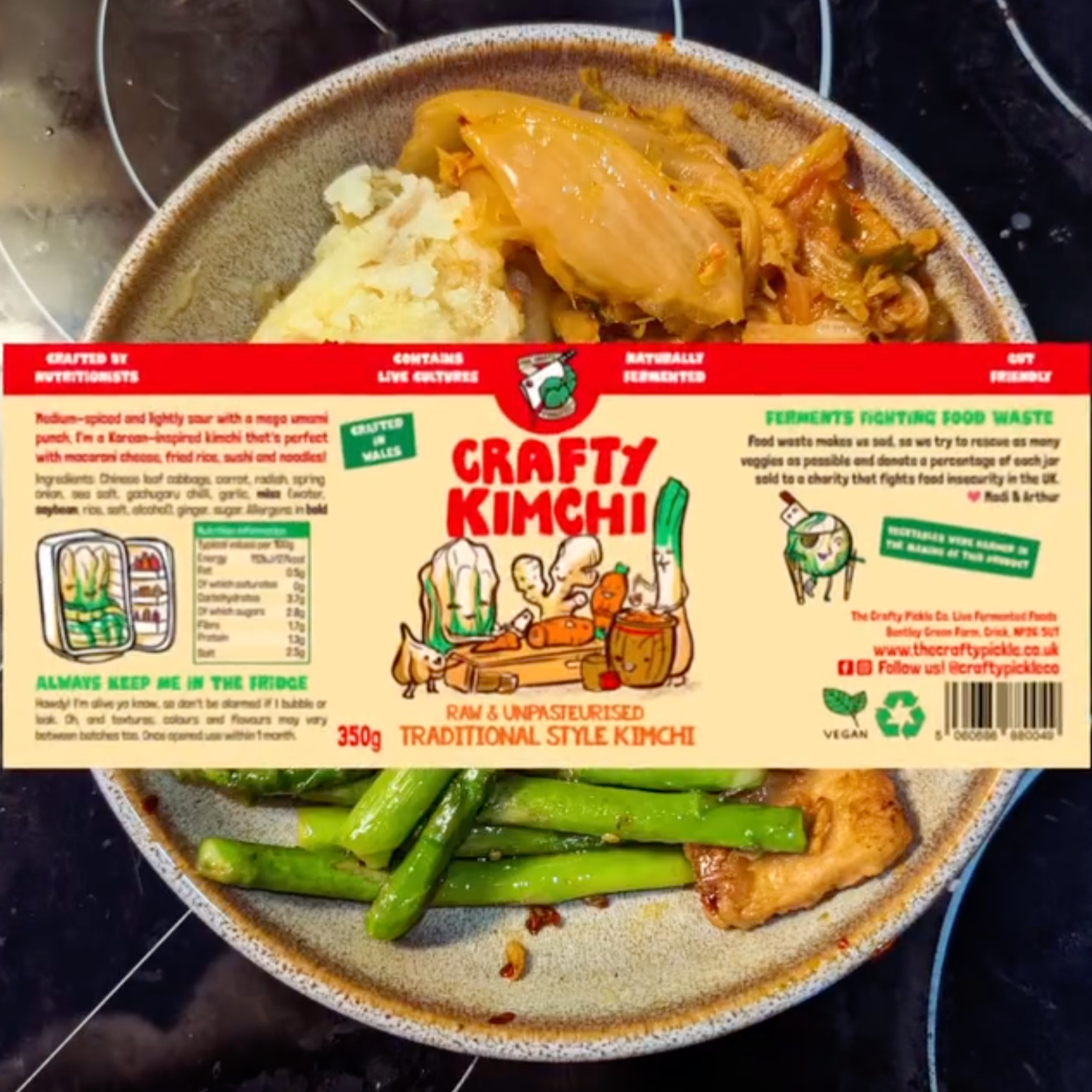 Social media post for The Crafty Pickle Co. featuring their Crafty Kimchi.