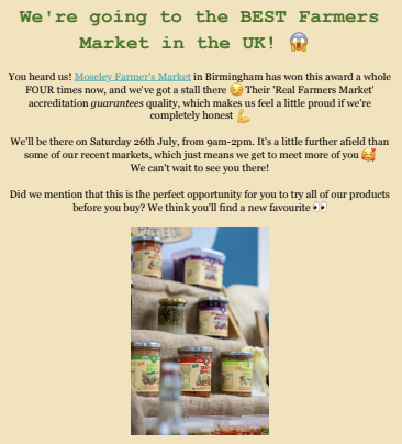 Snapshot of a Newsletter from The Crafty Pickle Co.