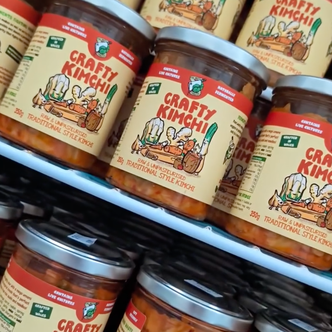 Social media post for The Crafty Pickle Co. featuring Crafty Kimchi