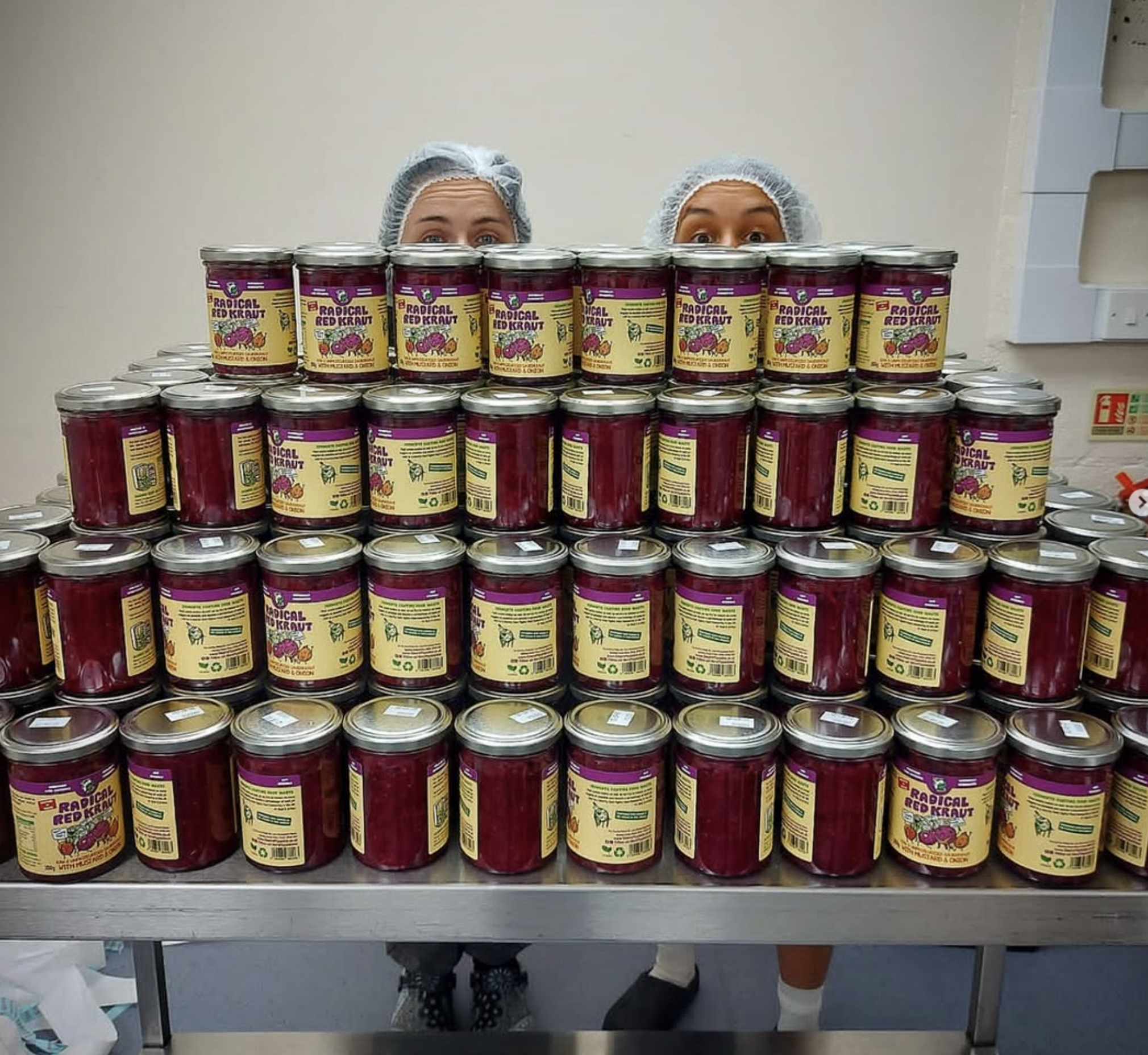 Social media post for The Crafty Pickle Co. featuring Radical Red Kraut