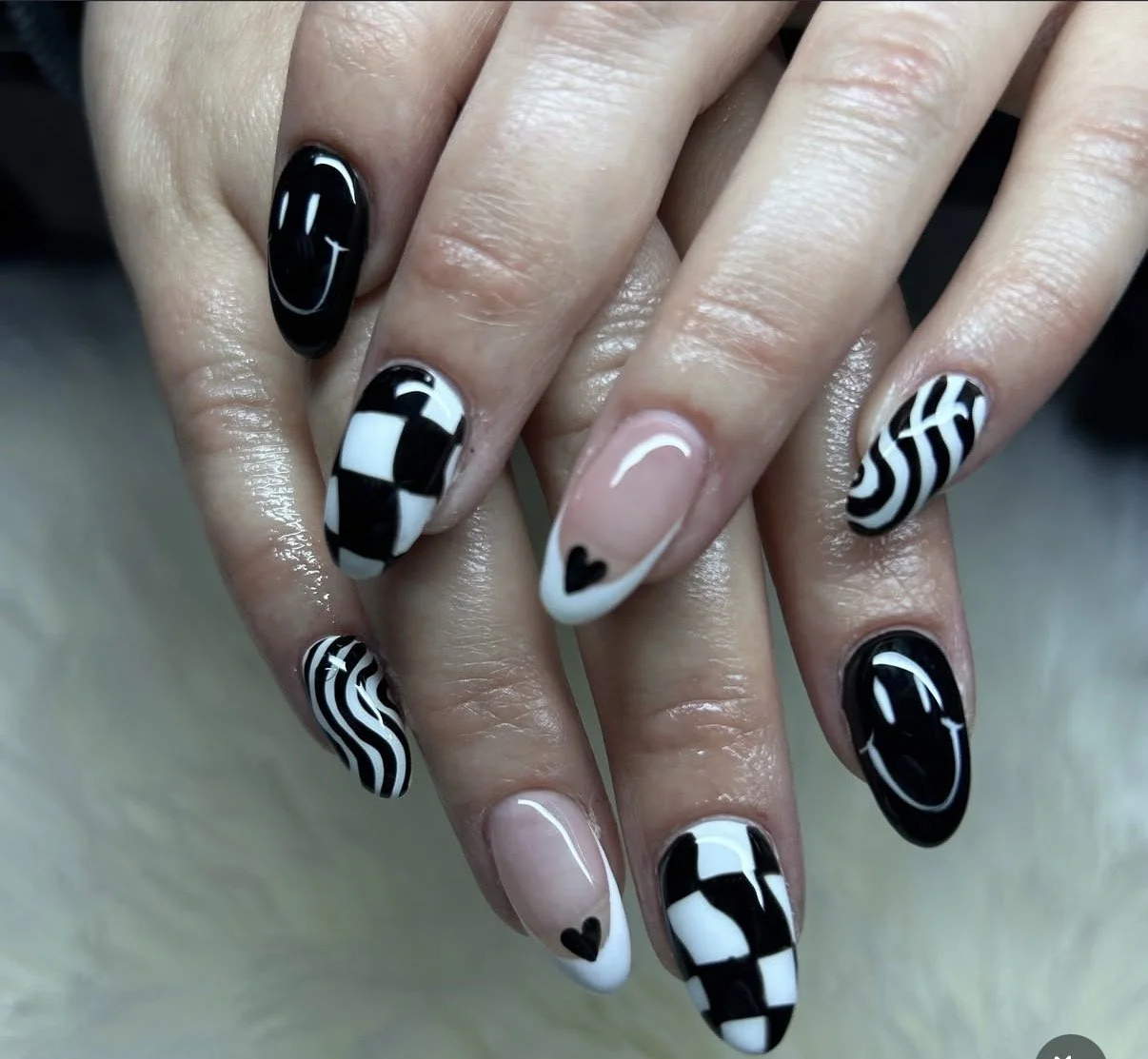 Salon customer with new long natural braids