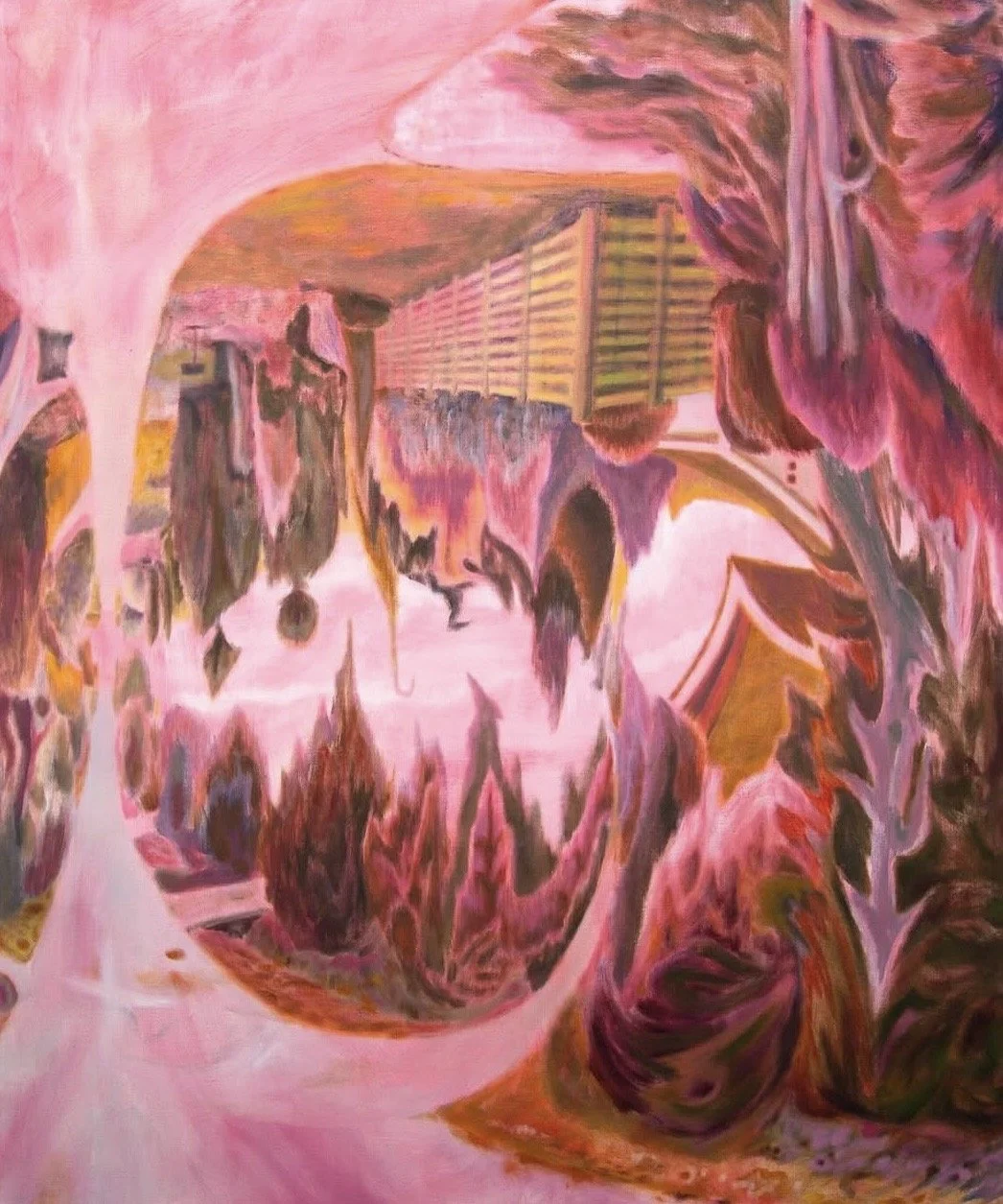 Cowgill Ave, 2024. Oil on linen, 48 x 40 inches