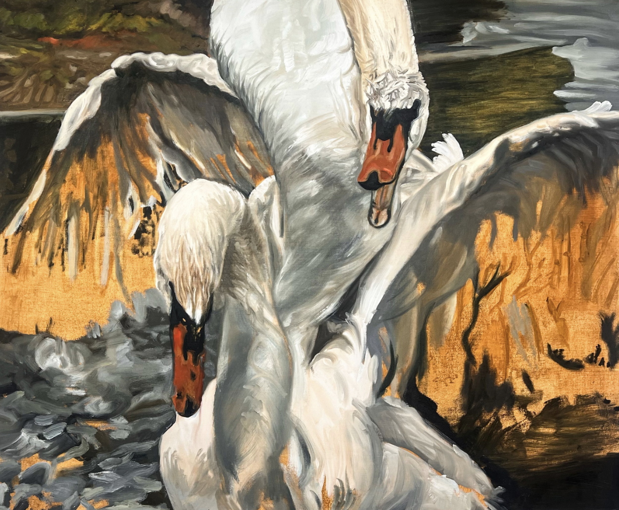 Burn, 2025.
Oil on canvas,
36 x 40 inches