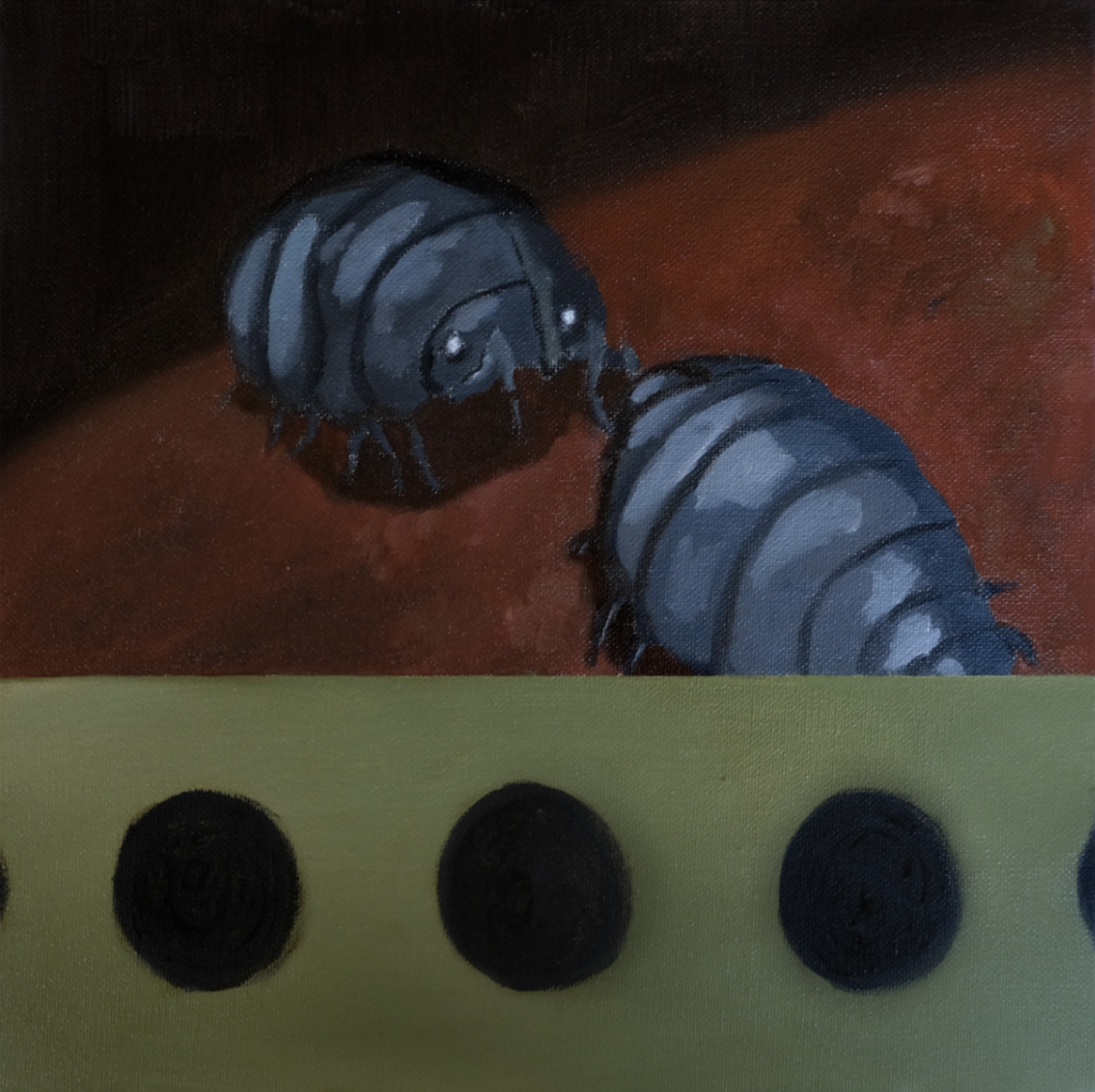 Rolly Polly, 2026. Oil on canvas, 12 × 12 inches