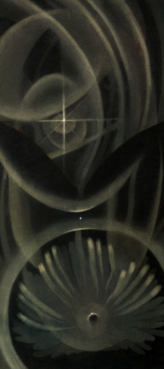 I Fell to The Floor like A Soap Bubble, 2024. Eraser drawing: graphite, watercolor, colored
pencil and acrylic on Rives BFK on panel, 12 x 24 inches.