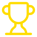 Yellow trophy cup icon.