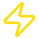 A yellow lightning bolt icon on a black background