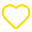Yellow outline of a heart