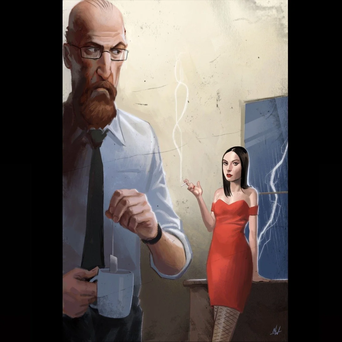 The main cover for MORT #1. Drawn and colored by the incomparable @nathannyil. He nailed the vibes exactly for what we&rsquo;re going for on this book. Kickstarter is getting closer and closer. Can't wait for everyone to see for themselves.

#comicbo