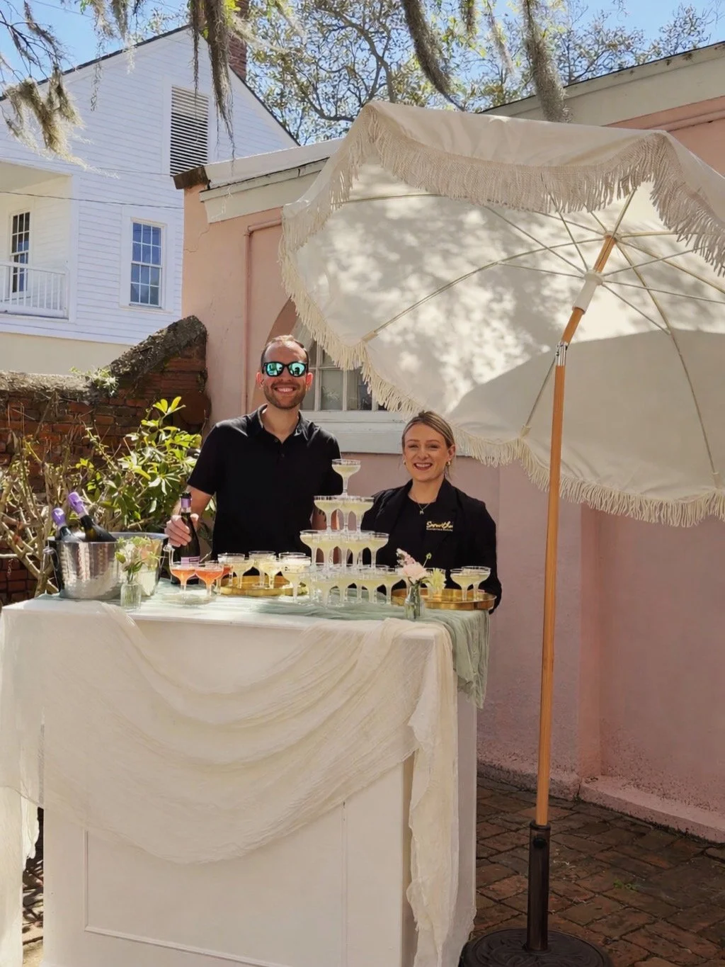 champagne tower mobile bar Jacksonville wedding