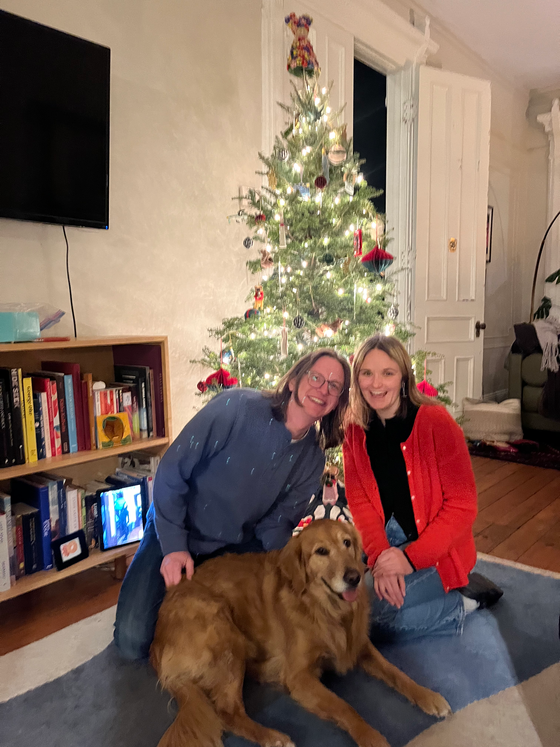 our family in front of the tree