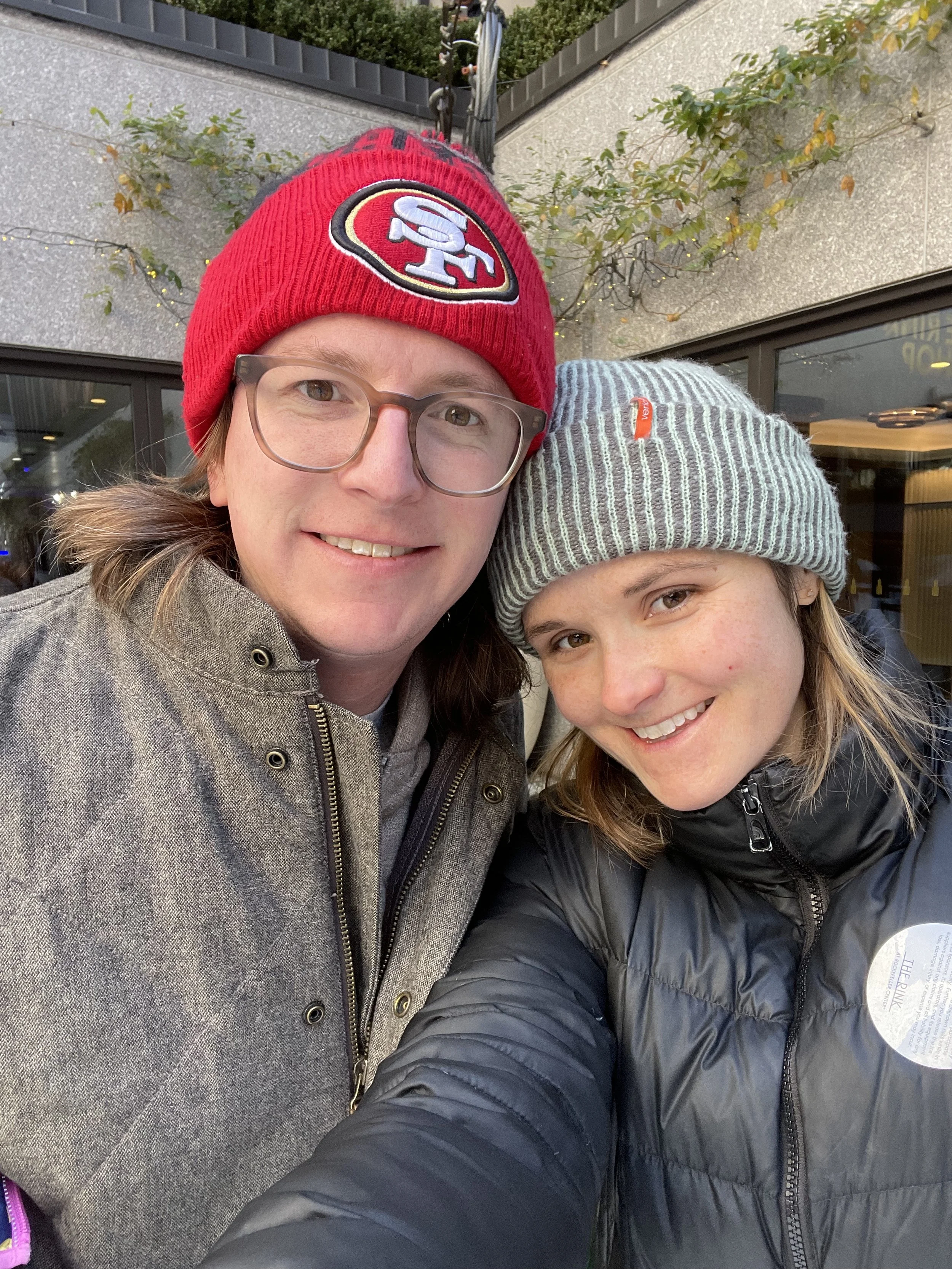 Ice skating at Rockefeller, go niners