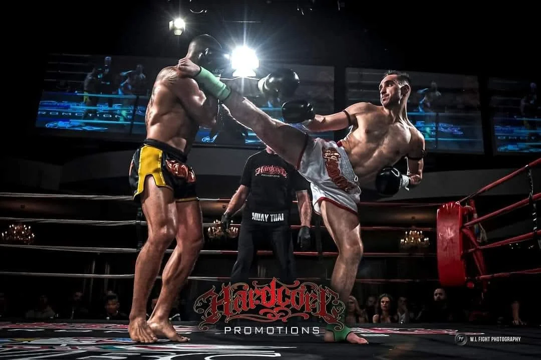 Thonsung Muay Thai Head Coach Tome Kokarevski's signature spinning heel kick.