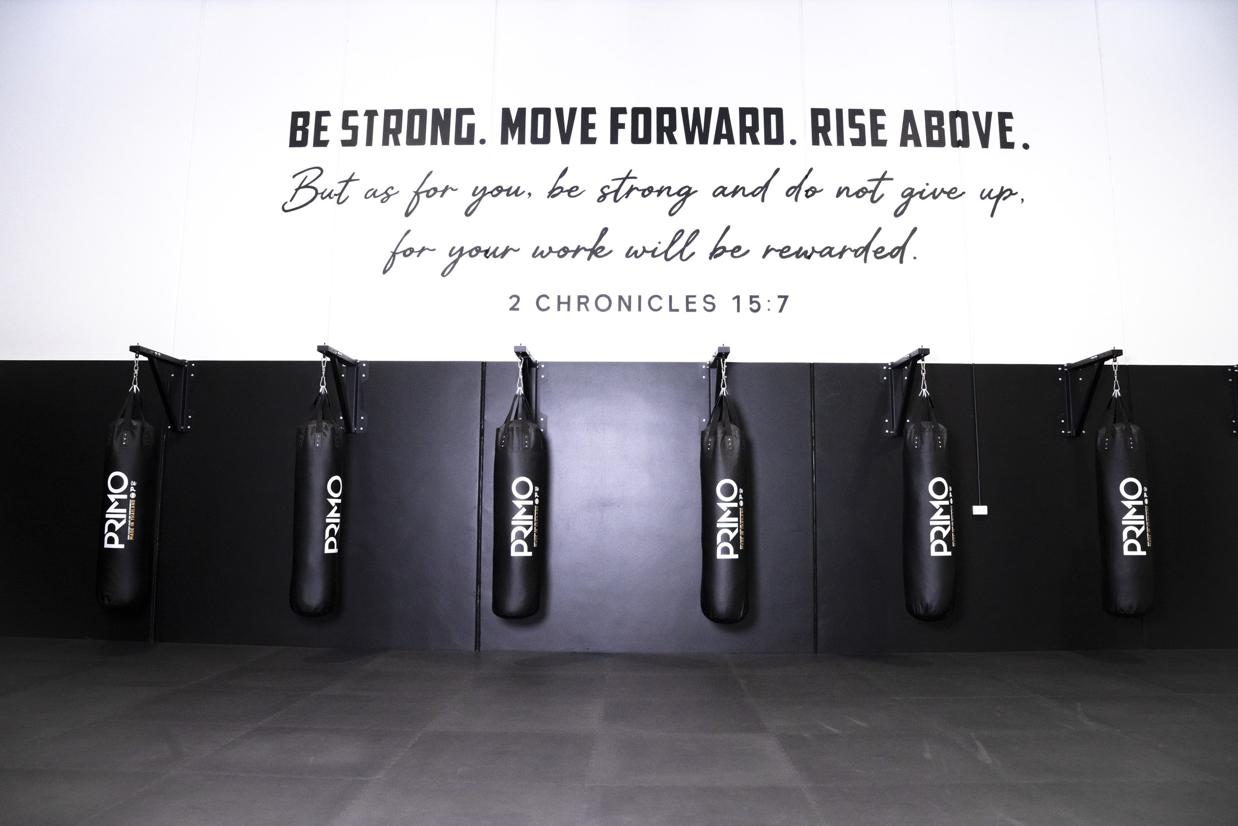 Heavy Bag Area Shot. Thonsung Muay Thai gym facility and training area in Epping Victoria.