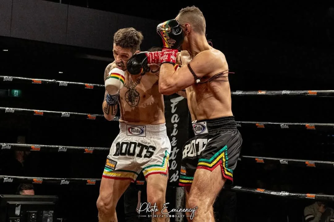 Thonsung Muay Thai Head Coach Tome Kokarevski action shot.