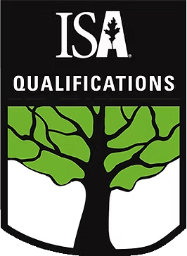 ISA Qualifications logo featuring a green tree with black branches and a black trunk on a shield-shaped background