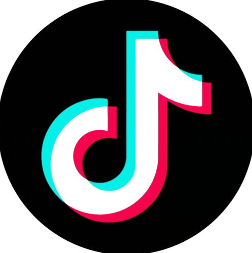 TikTok logo with a black circular background