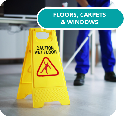 Floor care, carpet cleaning, and window cleaning services.