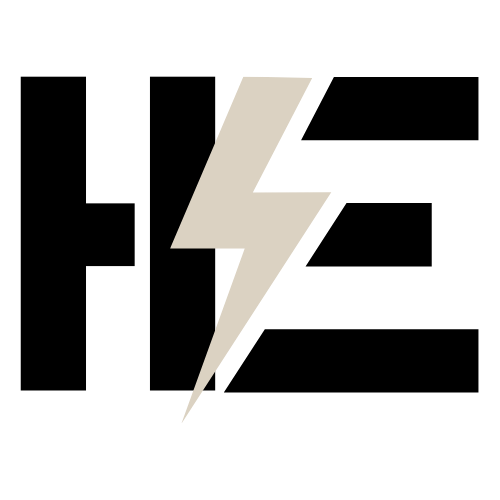 Hundy Electrical logo – stylized lightning bolt on black background