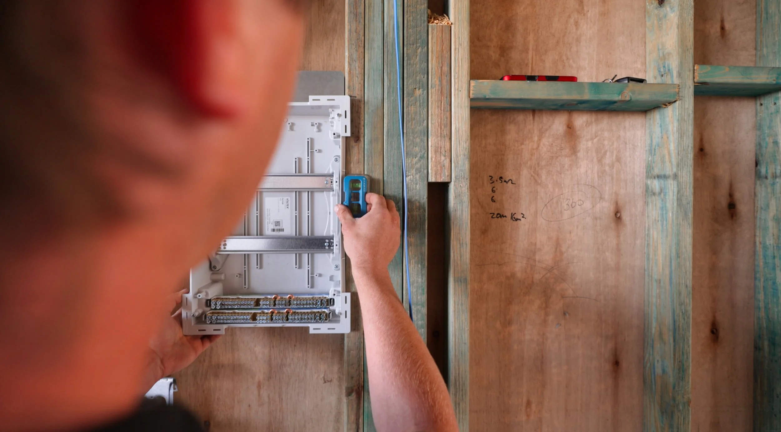 Sub-board installation during electrical rough-in stage by licensed Gold Coast electrician