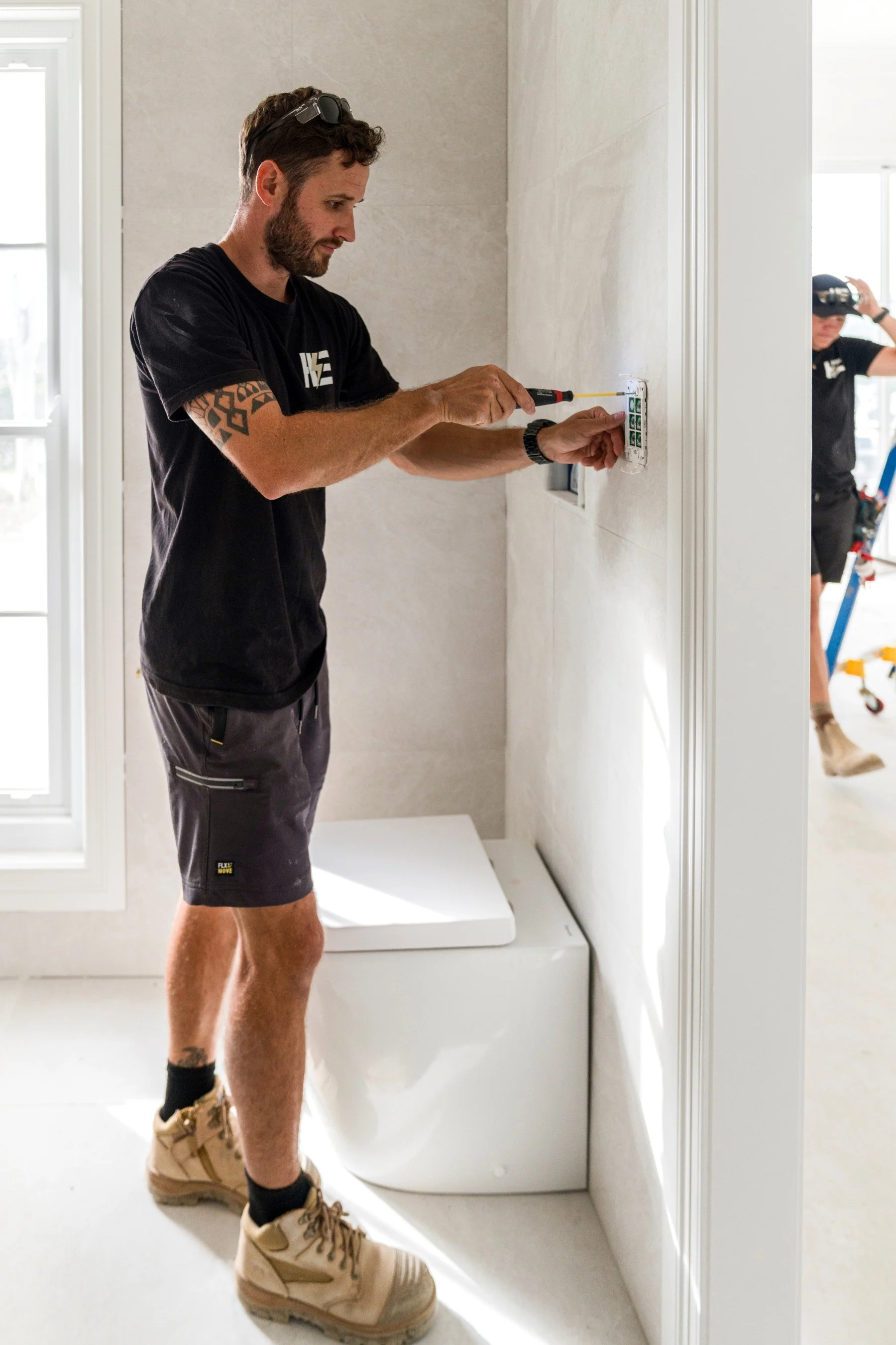 Installation of Clipsal Iconic light switches by Hundy Electrical electrician in Gold Coast property