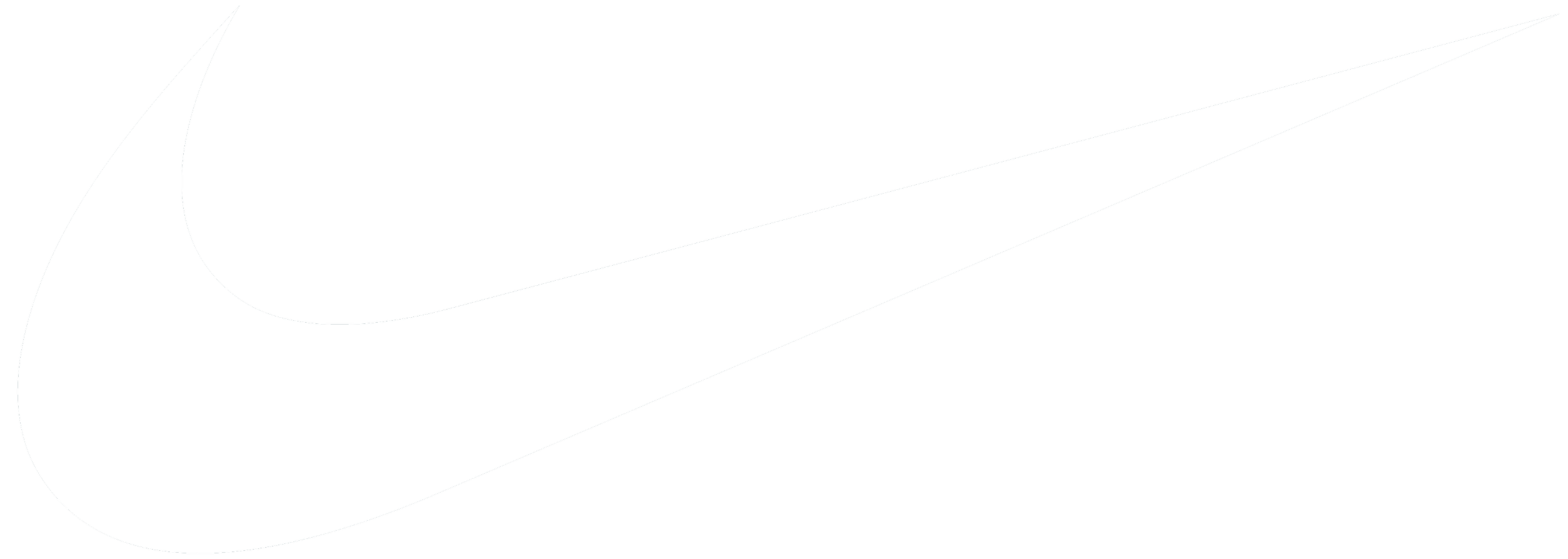 Close-up of the Nike swoosh logo in black and white.