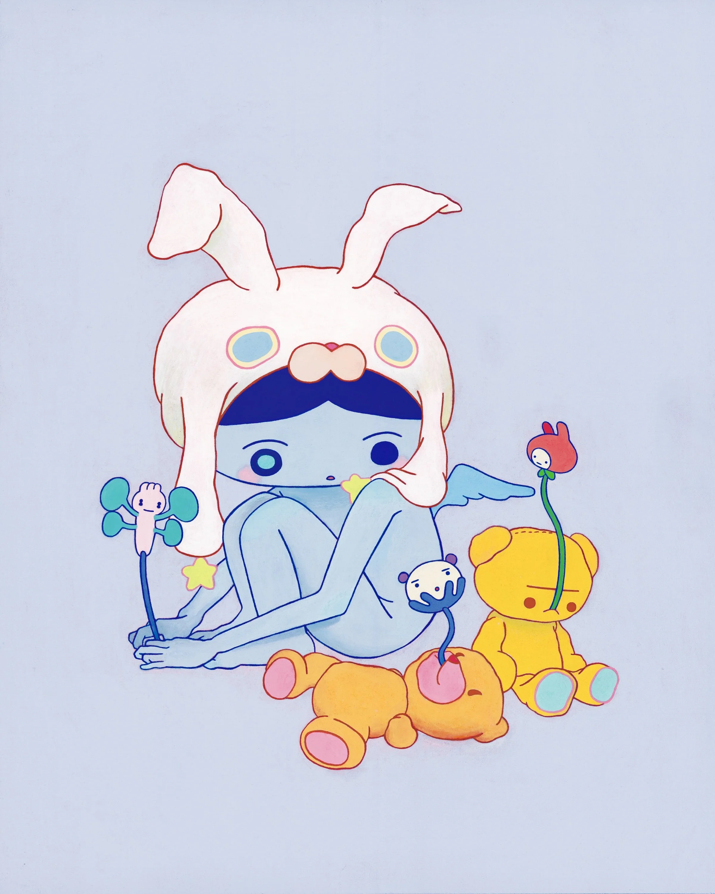  Little Blue , 2025 
Acrylic on paper 
25 x 20cm 