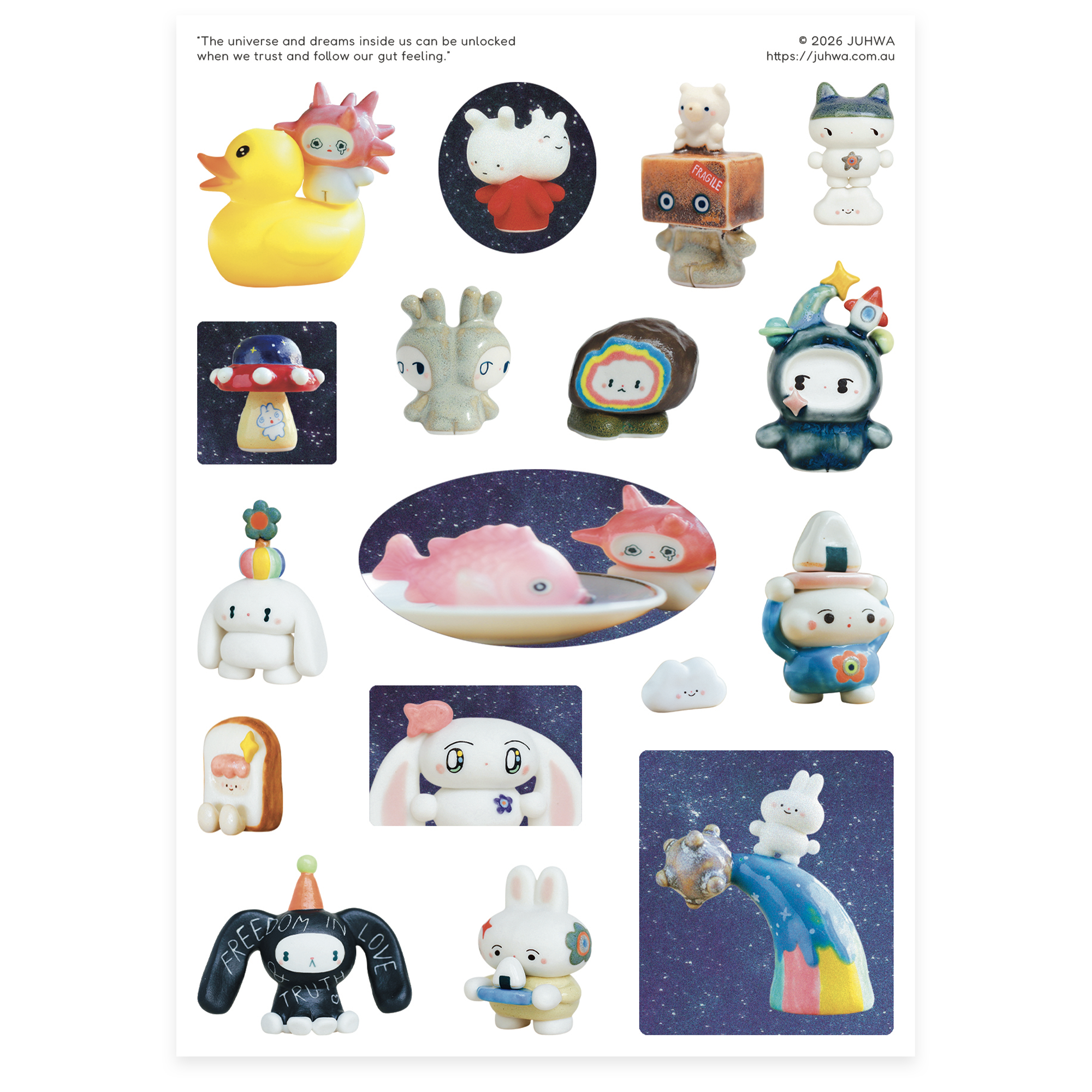 Cosmic Glitter Bubble Sticker Sheet