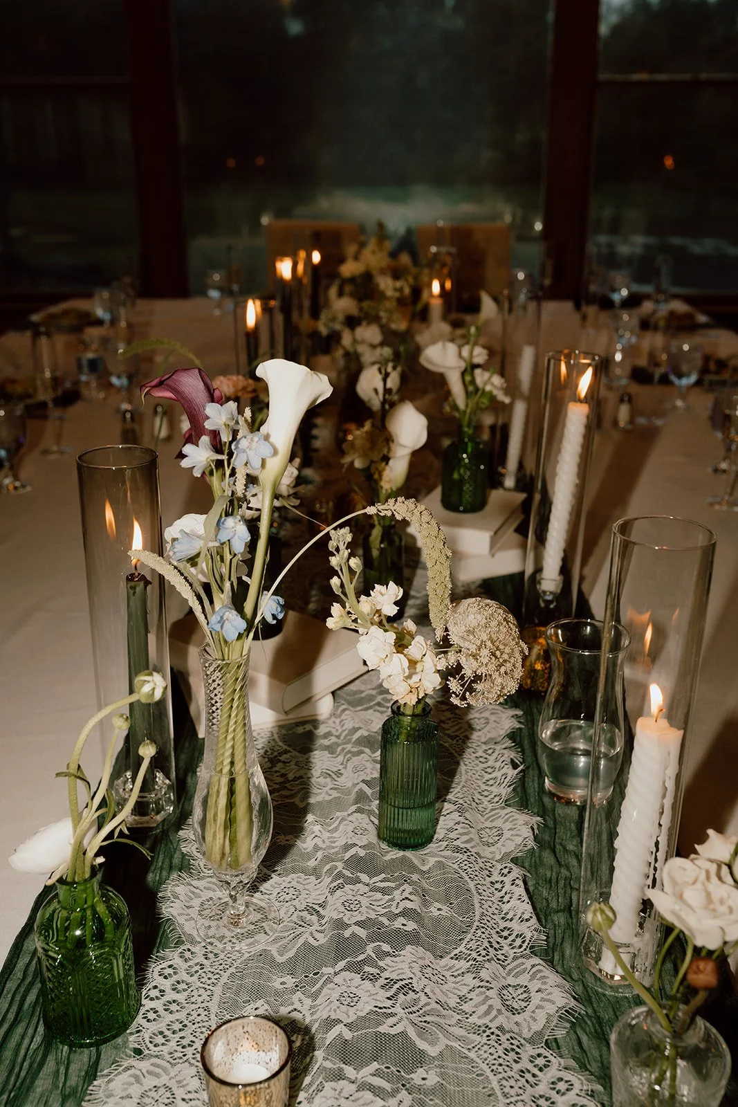 Centerpieces at fall ohio wedding