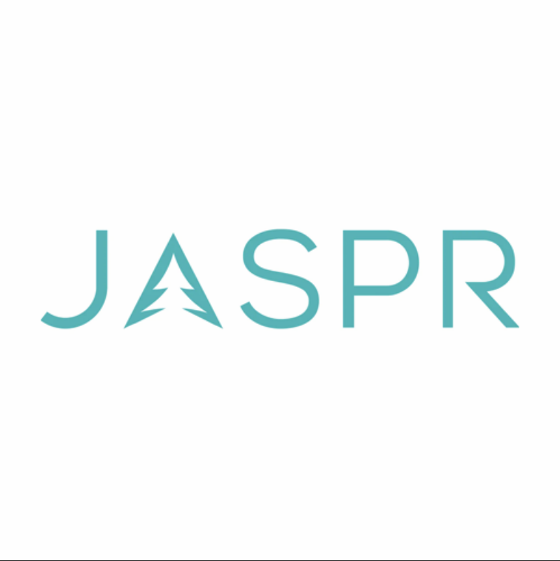 The image features the word "JASPR" with the letter "A" stylized as a green pine tree.