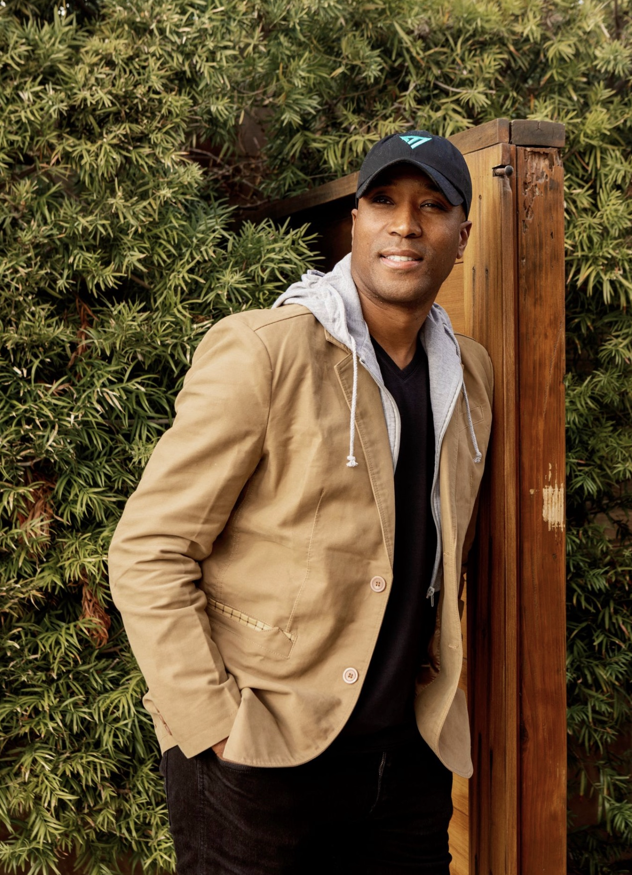 Terrell Samuels learning on a gate