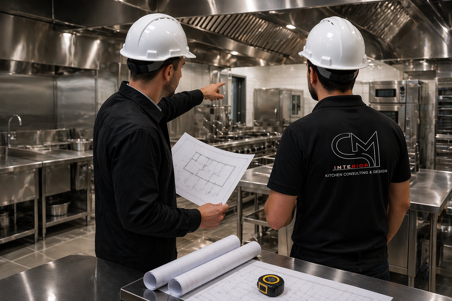 Foreman on site for a commercial kitchen project execution