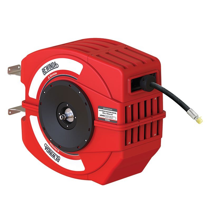 ALEMLUBE REWINDA HIGH PRESSURE HOT WATER WASHDOWN HOSE REEL 20M X 10MM ID