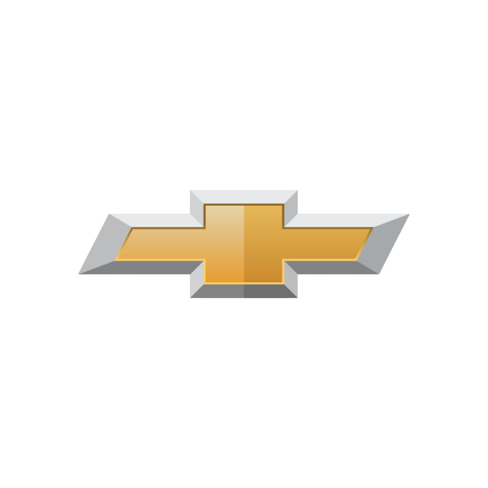 Silver and gold Chevrolet emblem logo on a white background