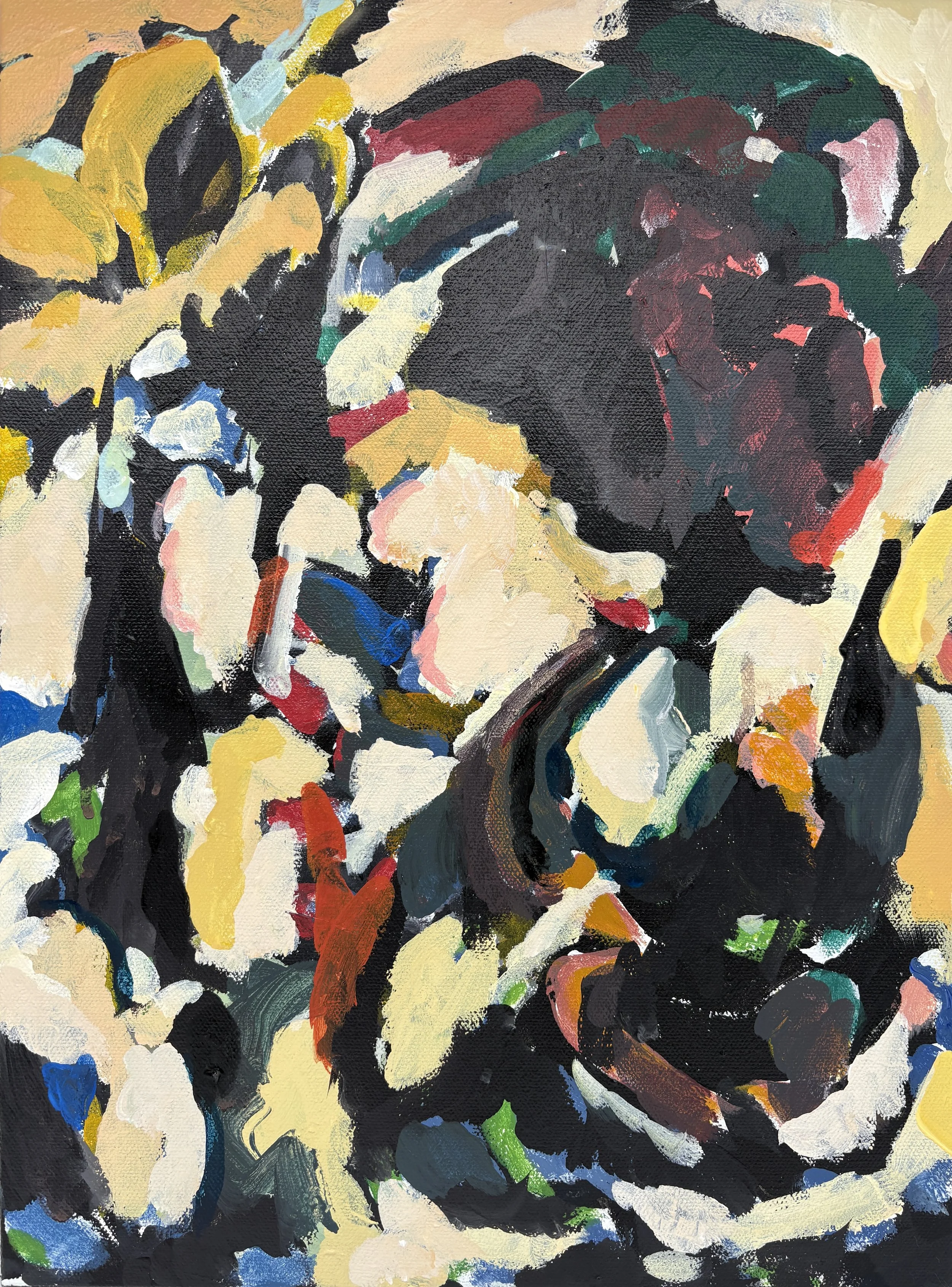 Second Life, 2025, Acrylic Gouache on canvas,
16” x 12”