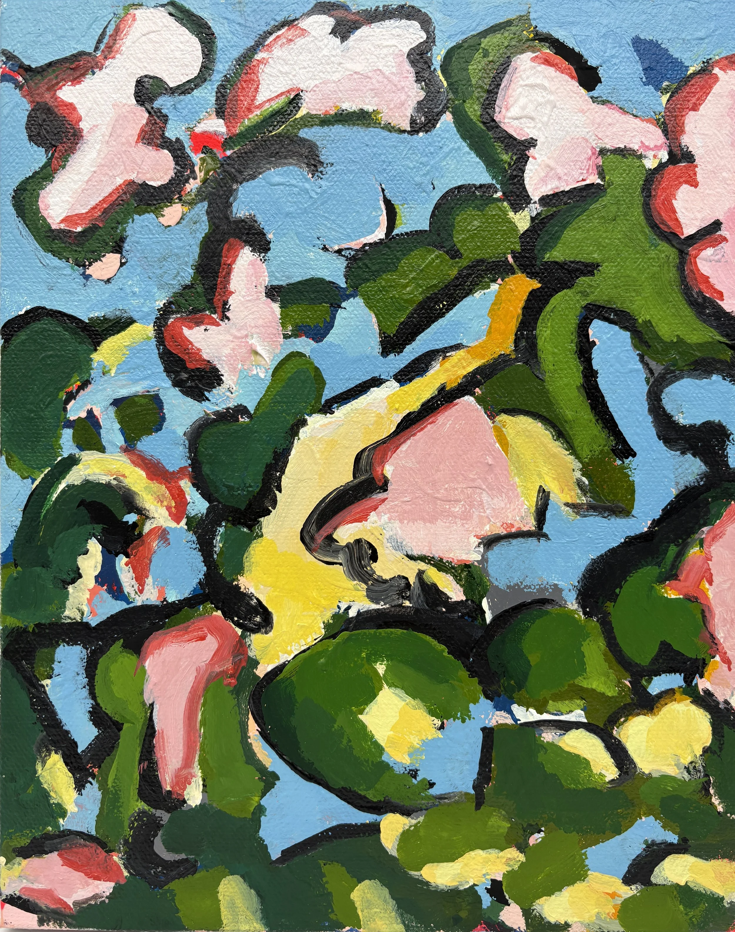 Gazing Up, 2025, Acrylic on Canvas, 10” x 8” 