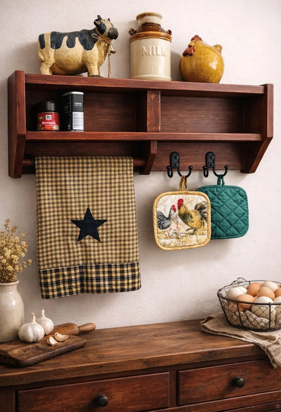 Rustic wooden shelf