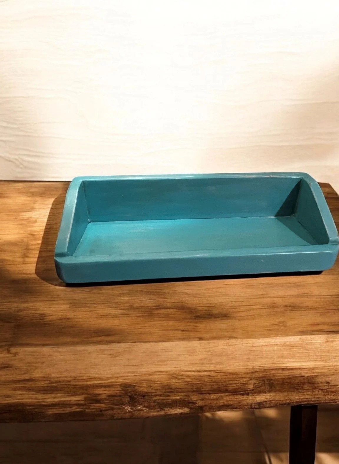 Handcrafted Blue Wood Tray