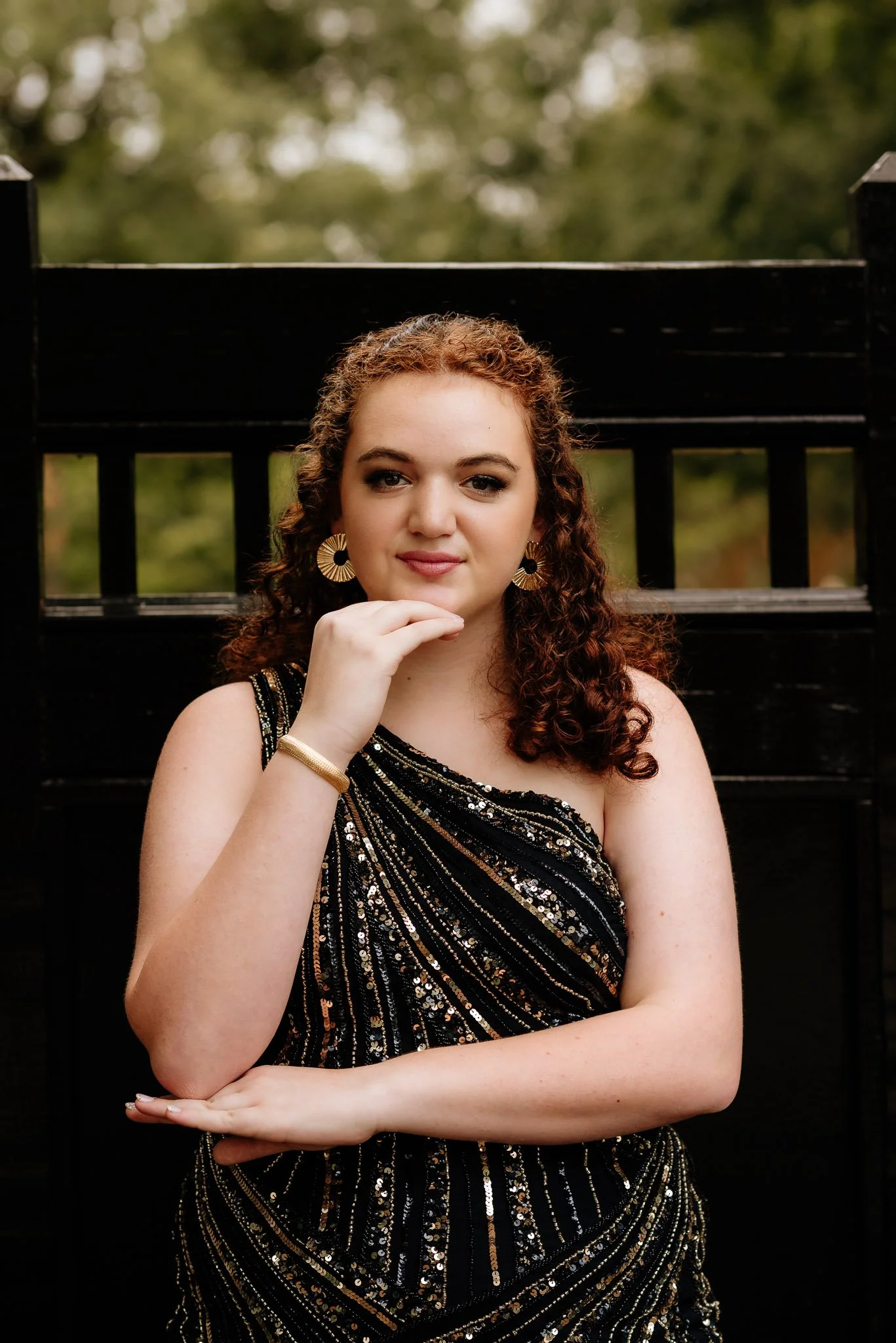 High school senior girl portrait taken during homecoming photography session by Raquel Zane Photography