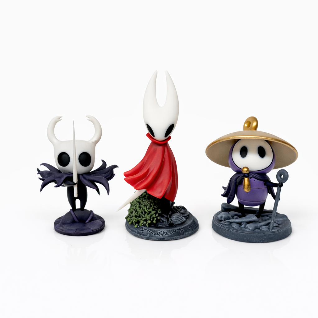 Set of 3 Hollow knight figures -Handpainted- Hollow Knight, Hornet and Sherma.