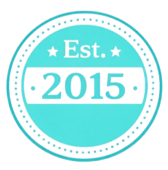 A circular logo with a turquoise background that reads 'Est. 2015' in the center.